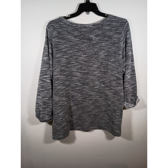 Croft & Barrow Heather Gray LHB Cuffed 3/4 Sleeve Plus Size Womens Sweater 2X - Picture 7 of 7